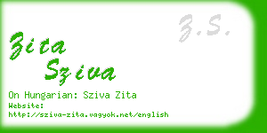 zita sziva business card